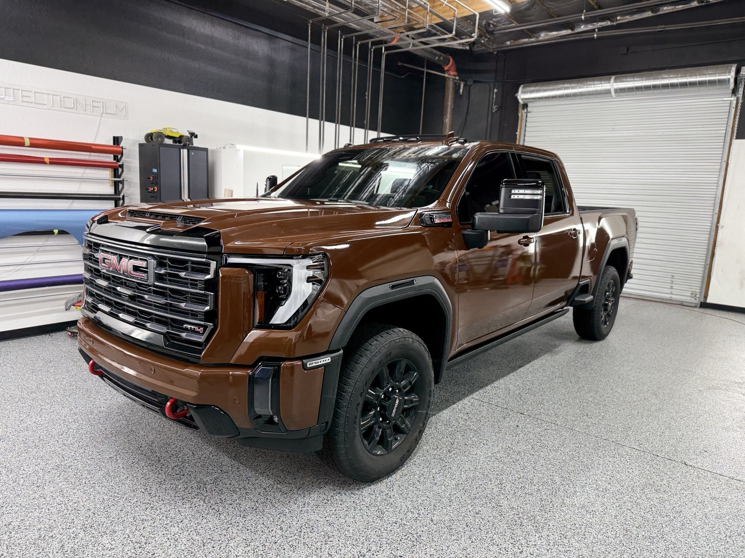 GMC truck in a professional wrap shop